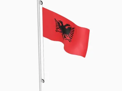 Flag of the Albania Low-poly 3D model