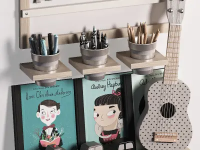 Ikea SKADIS Pegboard Toy Decoration for Teenagers and Kids 13 3D model