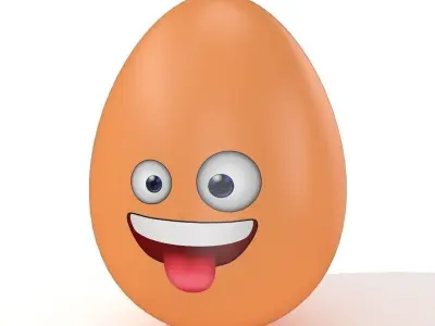 Egg Cracked Emoji N015 Low-poly 3D model