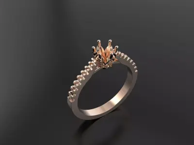 Ring with one big stone 3D print model