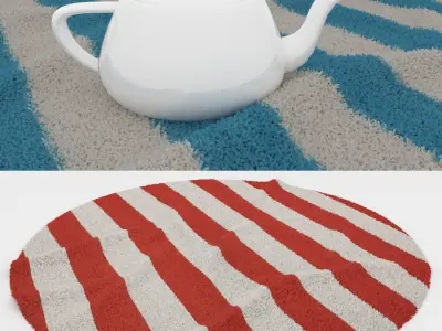 Round Rug Set 239 3D model