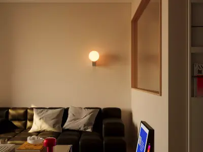 Apartment interior at dusk 3D model