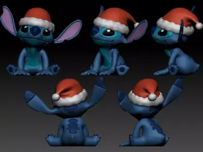 Stitch - Christmas Edition Realistic 3D Print Model 3D print model