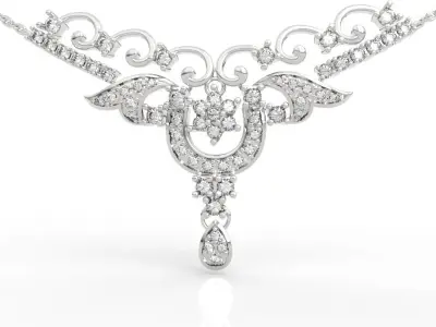 Angel Wing Diamond Necklace  3D print model