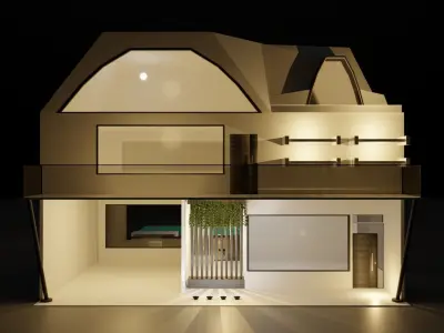 VIlla with pool Free 3D model