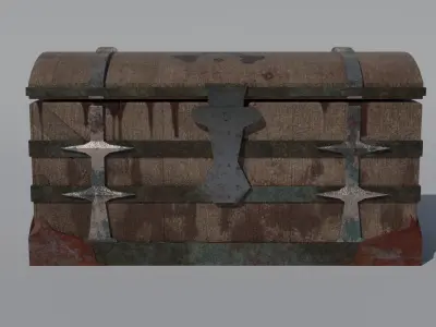 Pirate Chest with Golds 3D model