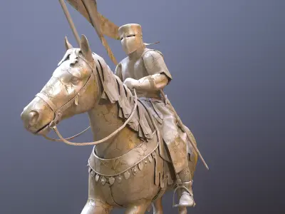 Champion of Chivalry  The Marble Knight Low-poly 3D model