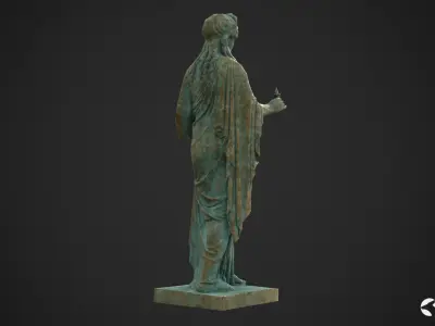 Hope Antique Statue - Oxidized Bronze Low-poly 3D model