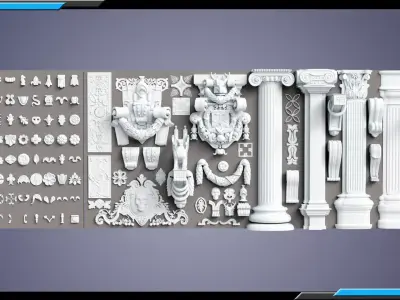 Building Ornaments Wall Decorations Low-poly 3D model