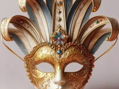 3096  Venetian Carnival Mask  Color 3D Model  magic 3D print model