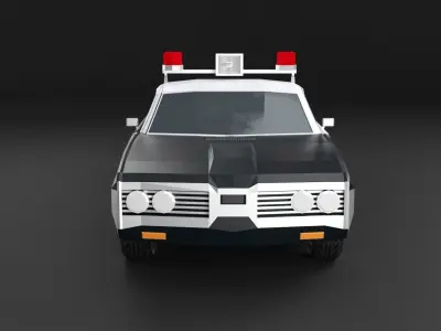 Police Car 1971 NY Low-Poly 3D Model 3D model