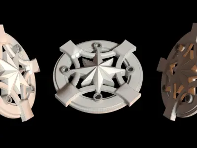 Wind Rose Pendant 3D model