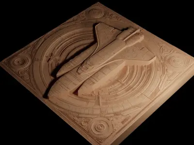 Space Shuttle CNC 3d Print High Relief Sand Casting 3D print model