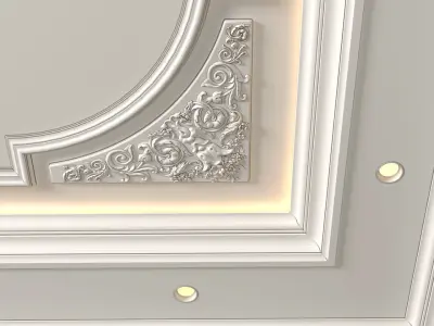Ceiling coffered with lighting in a classic style 3D model