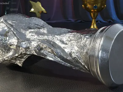 Silver Football Cup Trophy 3D model