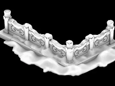 Game Kunlun Snow Mountain - Fence 21 3D model