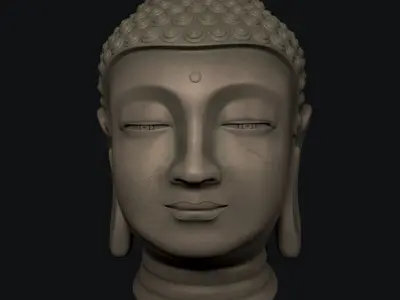 Buddha Head - Bust Low-poly 3D model