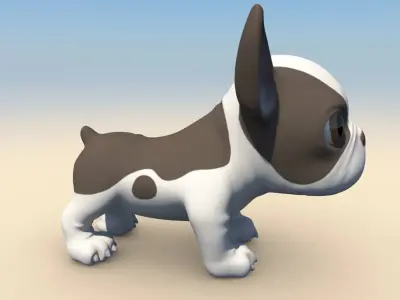 Puppy with Morphs 3D model