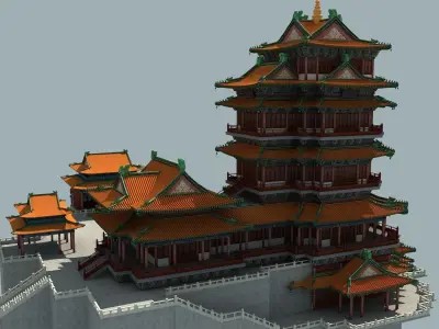 Ancient Chinese architecture 3D model