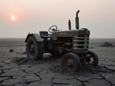 Rusted Abandoned Tractor Post-Apocalyptic Model Low-poly 3D model