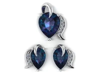 set pendant and earrings 3D print model