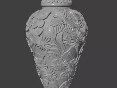 Baroque Antique Vase Low Poly 3 Textures PBR Low-poly 3D model