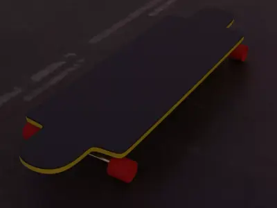 skate board Low-poly 3D model