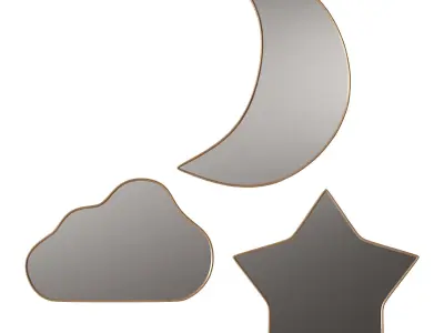 343 kids decoration mirrors Uyova Brass by La Redoute Interieurs 3D model