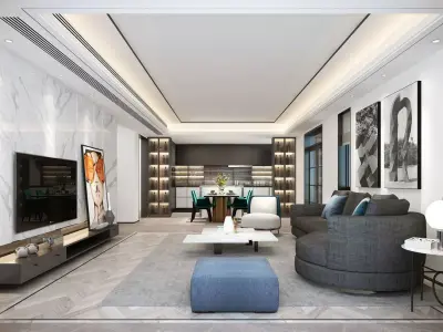 Luxury apartment living room 102 3D model