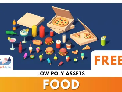 Food Pack - Low Poly Assets Free low-poly 3D model