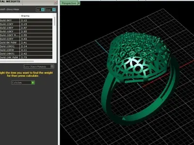 STL 3DM Women Ring Womens Ring Diamonds With Stone Model 3D print model
