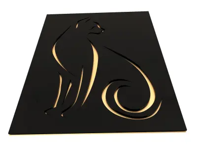 Cat Frame Decoration Low-poly 3D model