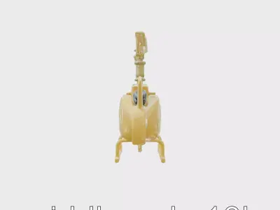 Bright Yellow Military Helicopter Toy Model Low-poly 3D model
