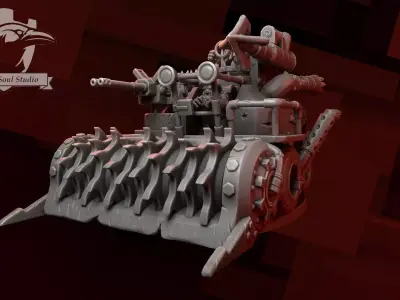 Ork War Truck Harvester 3D print model