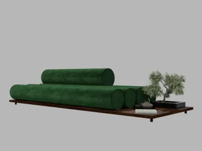 Modern luxury velvet sofa 3D model