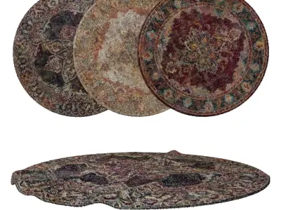 Round Rug Set 52 3D model