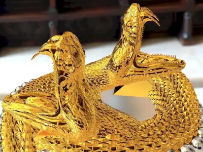 twin snakes ring 3D print model