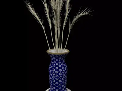 decorative vase with wheat Free low-poly 3D model
