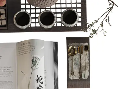 Japandi Decorative Set 3D model