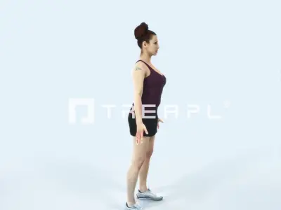Yearn 01J Animated Rigged Sports Woman Low-poly 3D model
