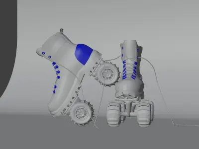 All Terrian Roller Skates Low-poly 3D model
