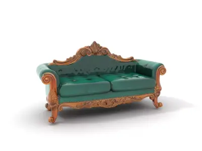 Elegant Emerald Sofa model pack Low-poly 3D model