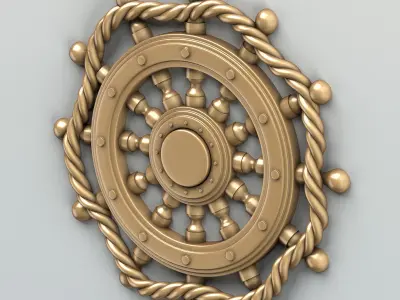 Carved decor central 003 3D model