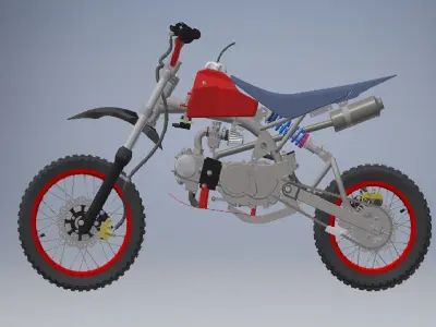 Pit bike is a small motorcycle 3D model