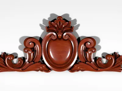 decor 3d model ornately carved wooden piece 3D model