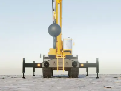 Mobile Crane Truck - High-Quality Construction Crane Low-poly 3D model