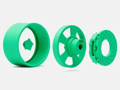 15x8 Torq Thrust D Wheel and Brake 3D print model