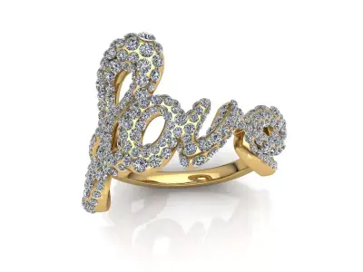 Love Ring Pave 3D print model