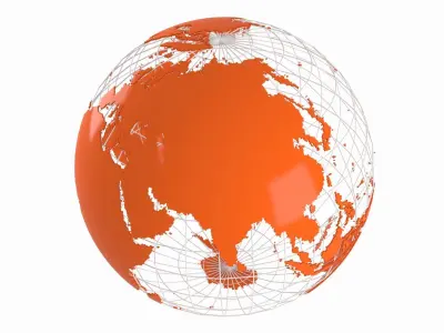 Globe News Skeleton Pumpkin Color 3D model