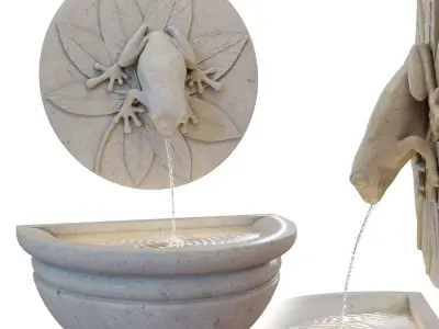 Tree Frog Stone Water Feature - Fountain 3D model